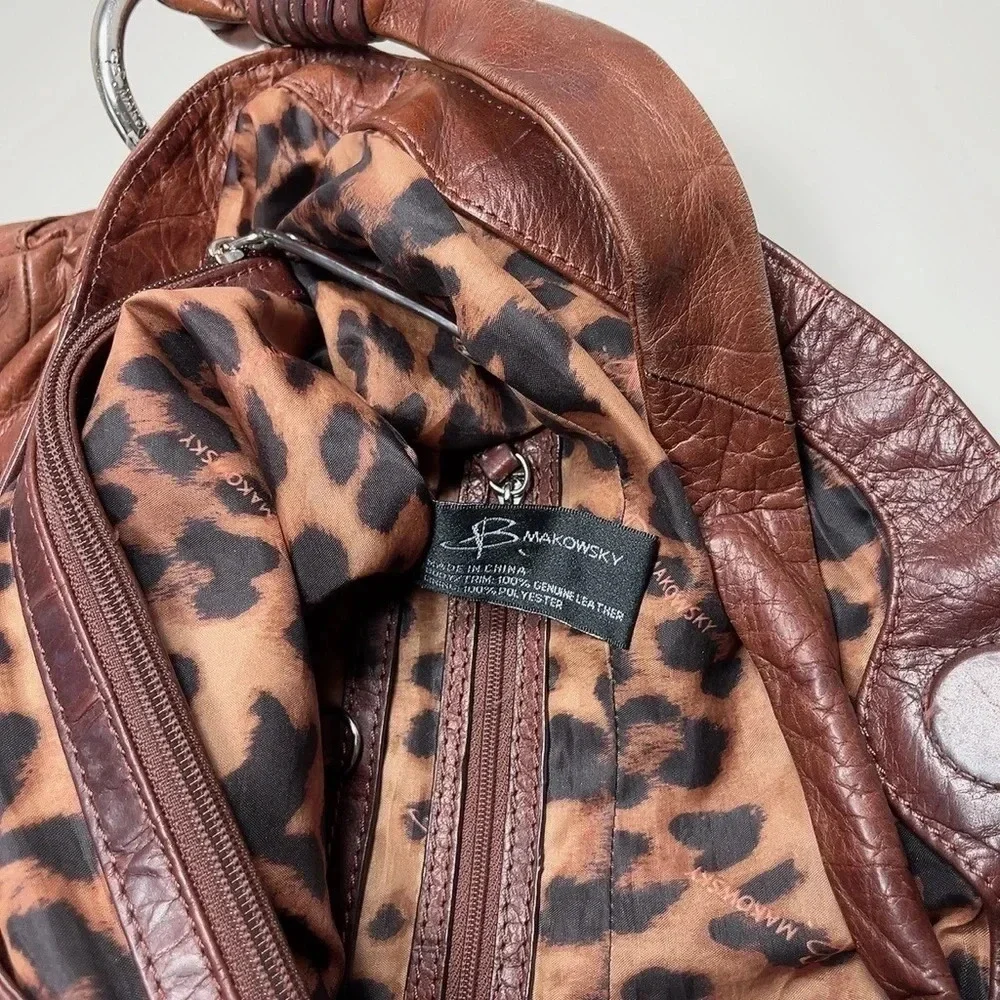 B. MAKOWSKY  | CROC LEATHER SATCHEL BOHO SHOULDER BAG - Picture 9 of 14